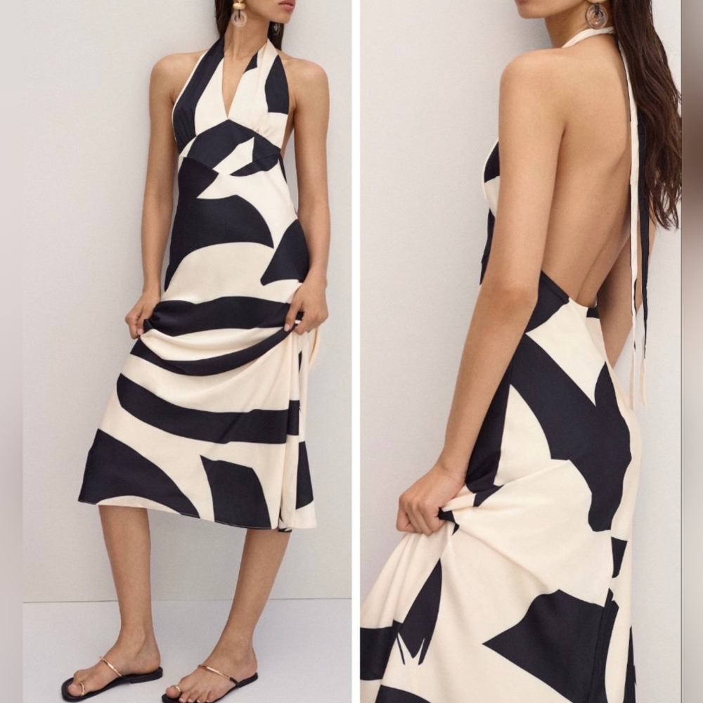 NWT Bardot Citron Halter Midi Dress